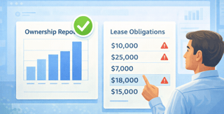 Ownership report and lease payment alerts