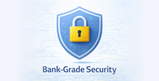 Bank‑grade security shield representing secure and compliant oil and gas payroll and contractor payment processing