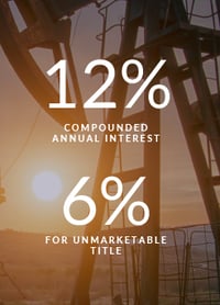 Oklahoma HB 1371 interest rates: 12% compounded annual interest and 6% interest for unmarketable title.