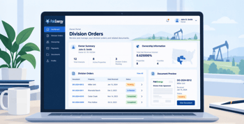 PakEnergy Exchange owner portal showing digital division orders