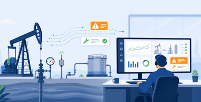 Real-time oil and gas production dashboard with live operational data and alerts.