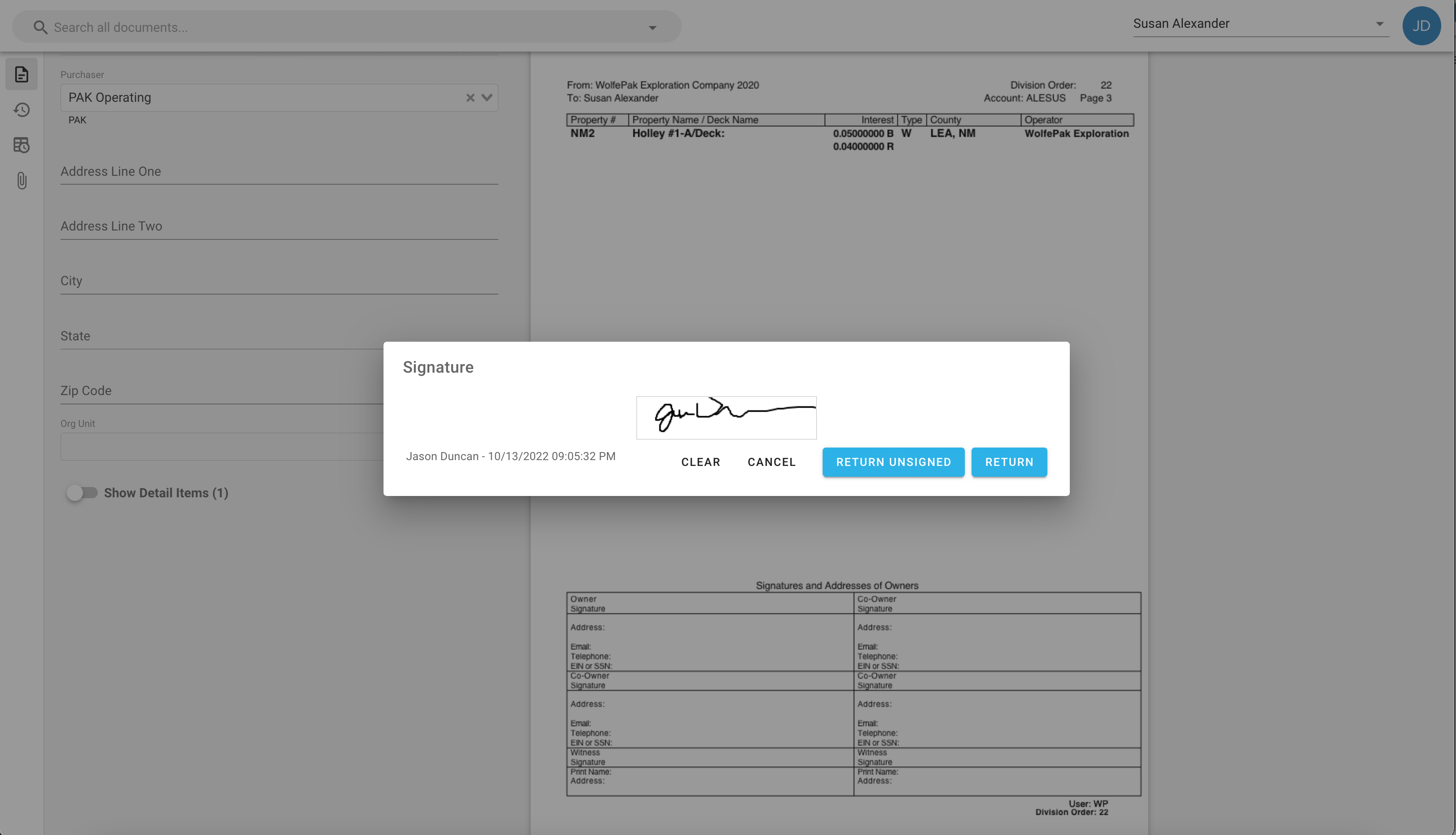 PE Exchange Owner Relations Portal 4 - DO Automataion Signature process