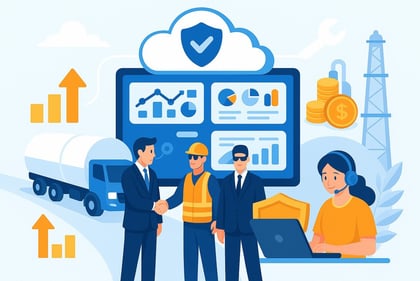 PakEnergy software ecosystem with secure cloud interface, real-time data, industry experts, and connected oilfield operations
