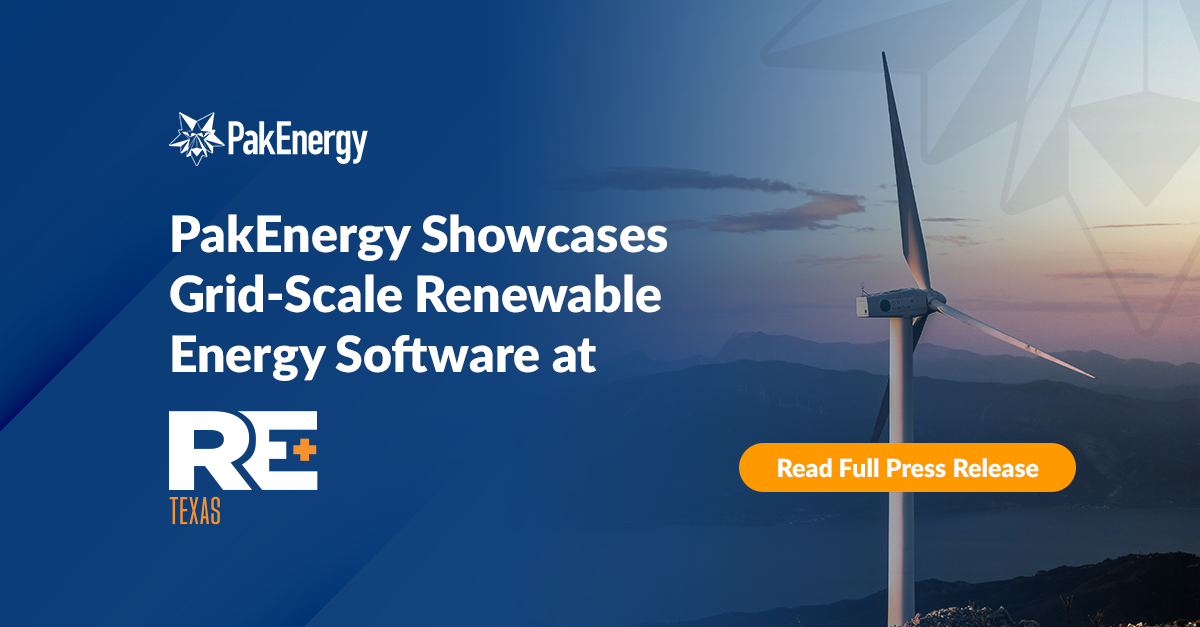 PakEnergy to Showcase Grid-Scale Renewables Energy Software at RE+ TEXAS Conference