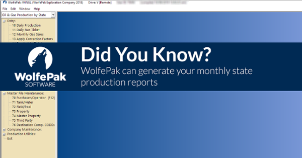 Did You Know You can Create monthly Production Reports in WolfePak?