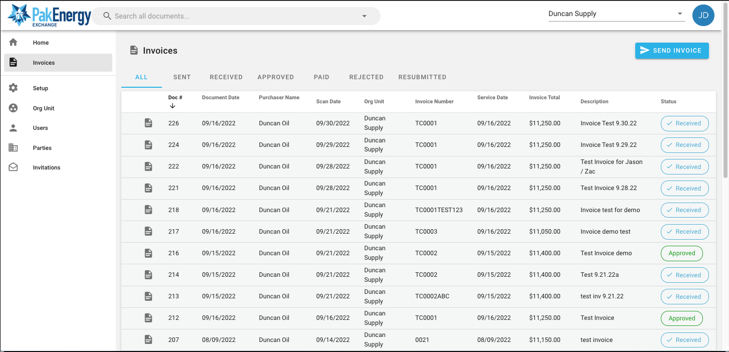 PE Exchange 3 - Vendor Portal Invoice List-1